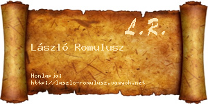 László Romulusz névjegykártya
